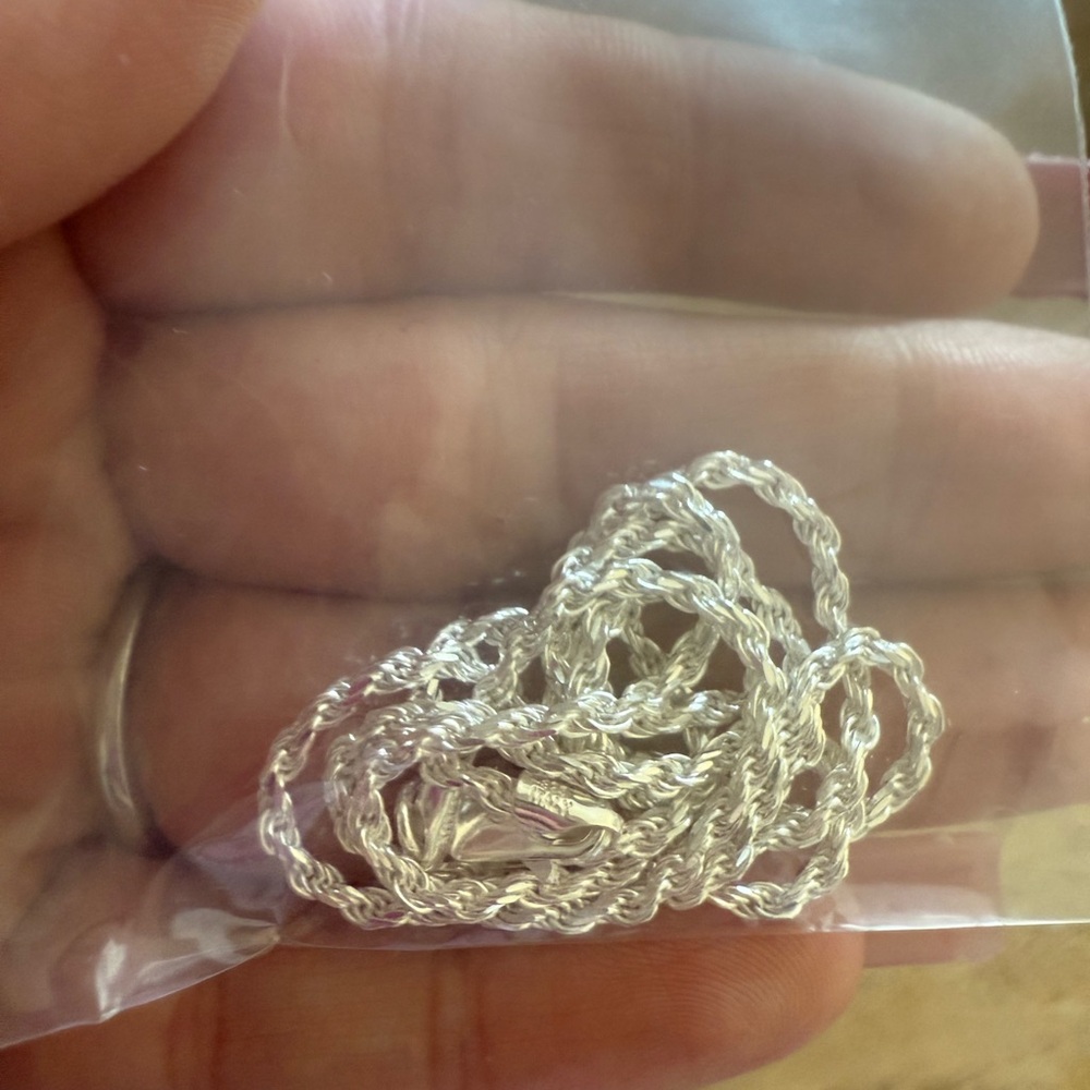 Elegant Silver Rope Chain Necklace